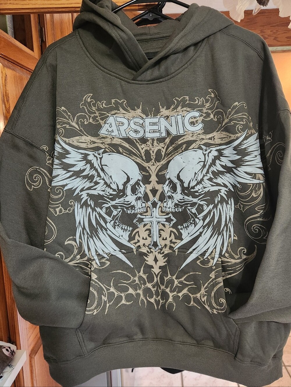 🔥NEW TAGS ON🔥 ARSENIC Men's Olive Graphic Hoodie Sweater
